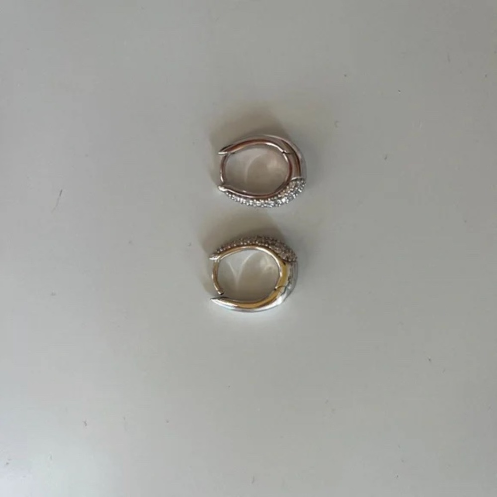 Monica Vinader Riva Wave Medium Hoop Diamond Earrings